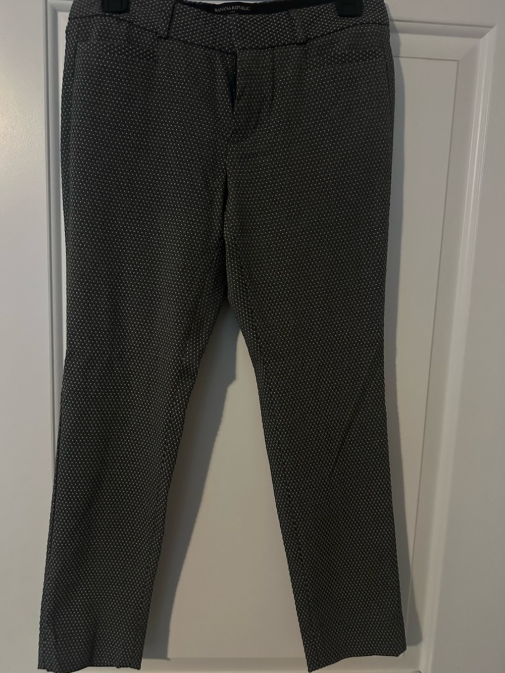 Banana Republic Women’s  Sloan Gray and White Microdot Dress Pants